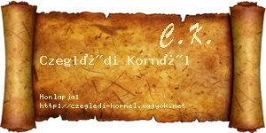 Czeglédi Kornél névjegykártya